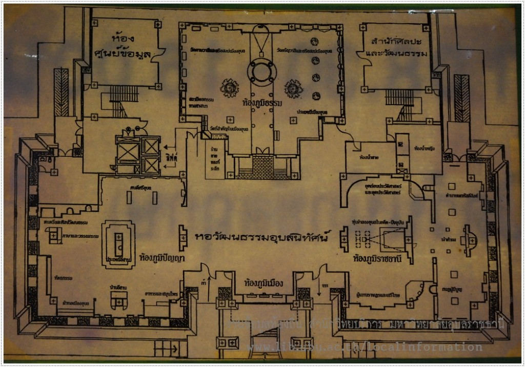 แผนผังหอวัฒนธรรมอุบลนิทัศน์ อุบลราชธานี
