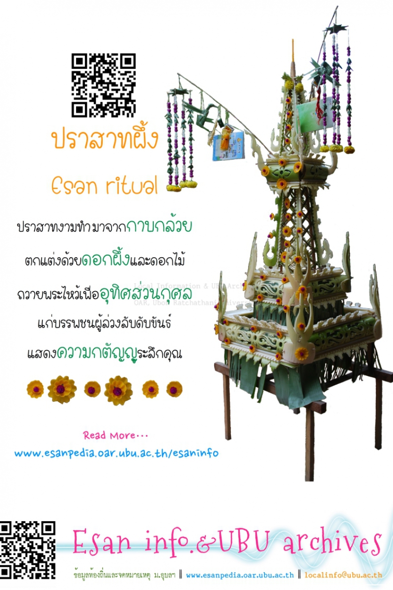 โปสเตอร์ประชาสัมพันธ์แหล่งเรียนรู้ศิลปวัฒนธรรมและภูมิปัญญาท้องถิ่นอีสาน โดย งานข้อมูลท้องถิ่น สำนักวิทยบริการ